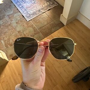 Ray-Ban Gold Frame Sunglasses with Dark Lenses